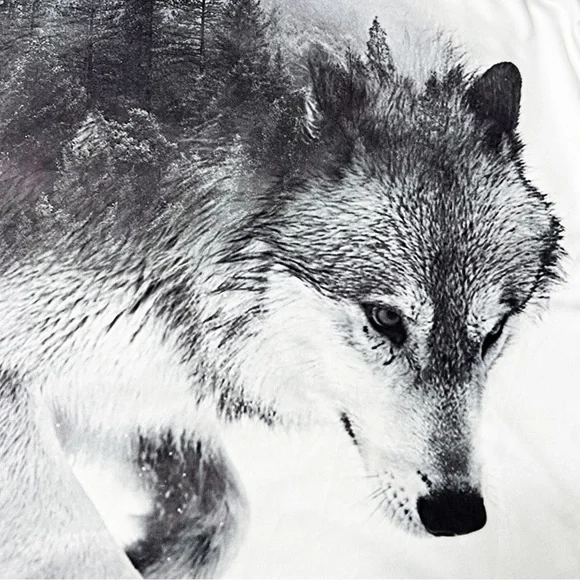 Forrest Snow Wolf 3D All Over Graphic Print Short Sleeve T-Shirt Unisex XL - Picture 3 of 12